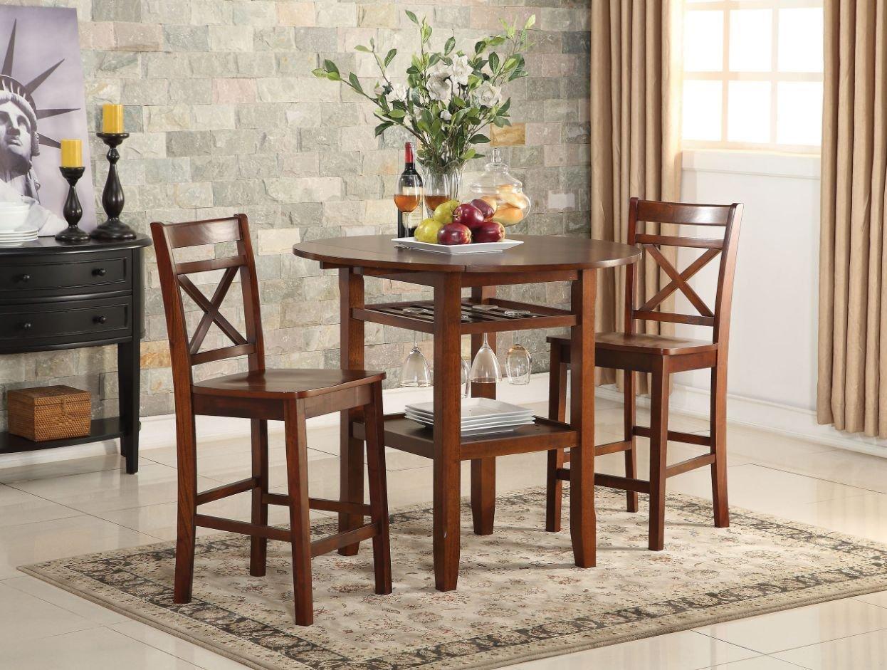 Rent to Own Acme 3 Piece Tarty Counter Height Dining Set at